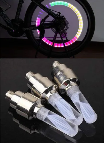 Vista 2 de BlueSunshine 20 piezas de luces LED intermitentes para tapa de válvula de neumático para coche, bicicleta, motocicleta, rueda de luz