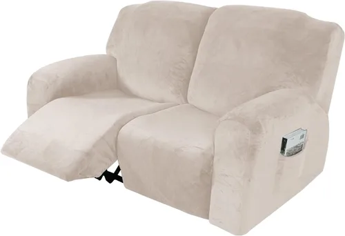 Vista 10 de IMYOGI Fundas para sofá de alta elasticidad de terciopelo para sofá reclinable de 1, 2 y 3 plazas, protector de muebles con parte inferior elástica