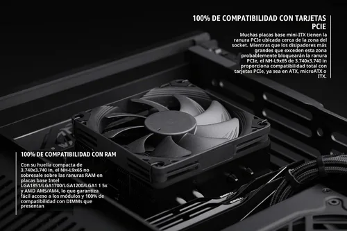 Vista 6 de Noctua NH-L9x65 chromax.Black, Enfriador de CPU de bajo perfil de alto