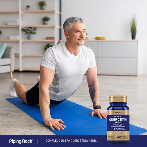 Vista 6 de Piping Rock Quercetina Zinc Complex 1100 mg 60 Cápsulas Flavonoide