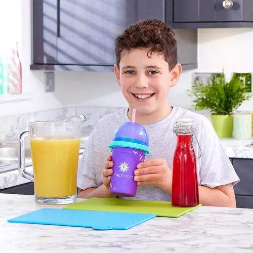 Vista 7 de Chill Factor Color Shock Slushy Power Purple - Maker Juguete de cocina exprimidor de granizado reutilizable