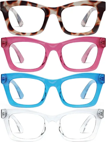Vista 13 de CCVOO Lentes de lectura elegantes para mujer, anteojos elegantes, lectores de luz azul, tramposos