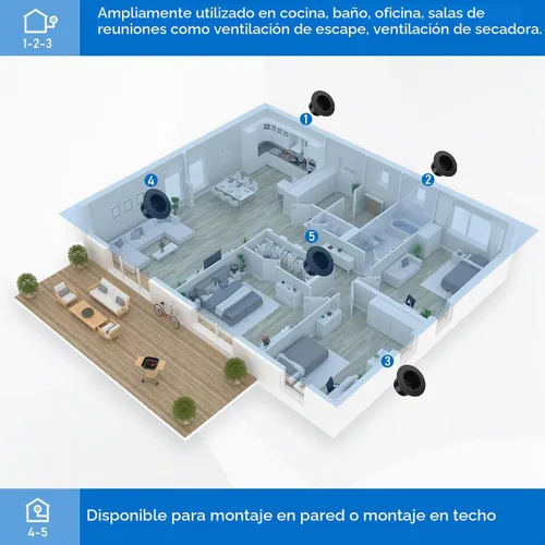 Vista 3 de Hon&Guan Respiradero de Escape de Alero de 3 pulgadas, Cubierta de Ventilación de Aire Redonda de 3'' con Malla Antimoscas Incorporada para Baño