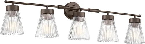 Vista 15 de HWH - Lámpara de pared para interiores, moderno aplique de pared con pantalla de vidrio a rayas blancas esmeriladas, aplique de pared individual