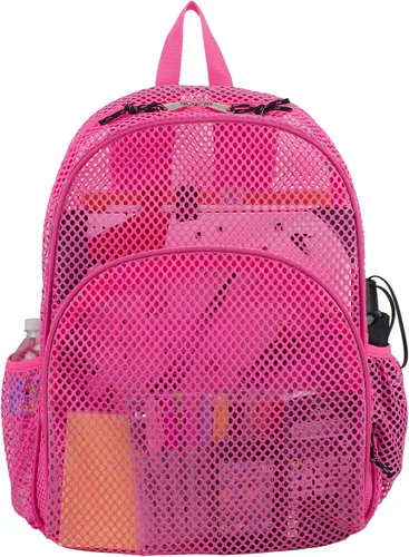 Vista 6 de Eastsport, mochila Bungee de malla, con tirantes acolchados, Rosado), 113960-ENR