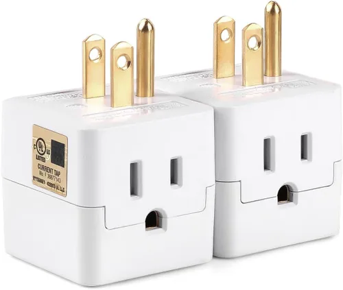 Vista 11 de Adaptador de pared de 3 tomas de corriente, extensor de enchufe de 3 clavijas con certificación UL, 125 V, 1875 W, enchufe de pared de 3 vías
