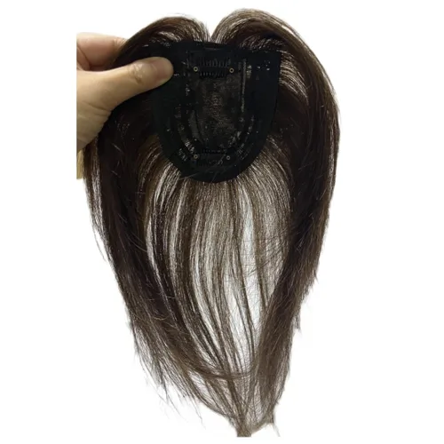 Vista 7 de Anemone Peluca de cabello humano con clip en flequillo para mujer, 10 pulgadas, parte media, lacio, extensiones de volumen para pérdida de cabello