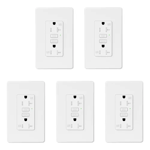 Vista 14 de 15 Amp GFCI Outlet with USB C Ports & USB-A, 1PCS 24W Self-Testing GFCI USB Combo with LED Indicator, Tamper Resistant for Kitchen & Bathroom