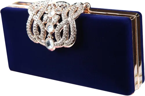 Vista 2 de Cartera de mano para mujer, cóctel, boda, fiesta, bolso de mano, Azul