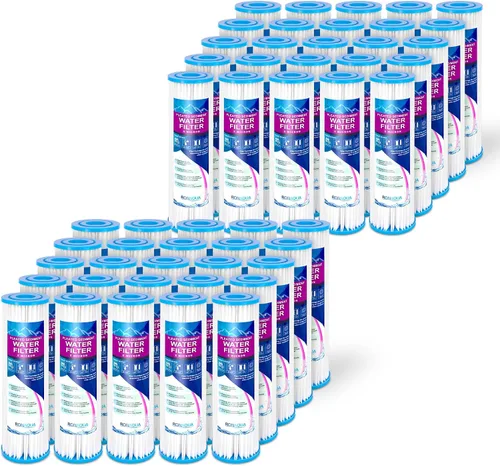 Vista 13 de Cartucho de filtro de agua plisado para sedimentos de 9.87 x 2.5 pulgadas, superficie amplificada, elimina arena, suciedad, óxido, vida útil