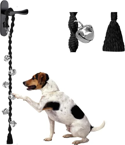 Vista 18 de Campanas de perro para salir al aire libre, campanas de entrenamiento para ir al baño, hechas a mano, ajustables Hecho a mano con hilo de alta