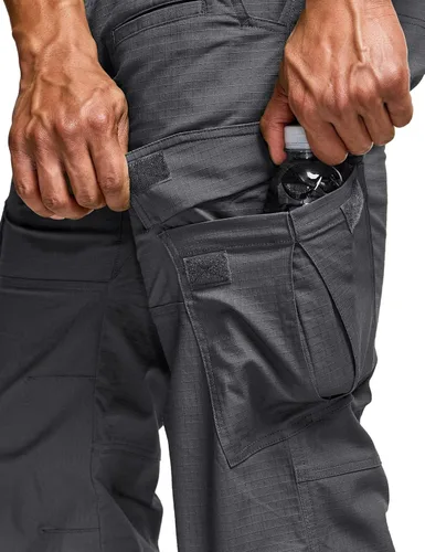Vista 8 de CQR Men's Flex Ripstop Tactical Pants, Water Resistant Stretch Cargo Pants, Lightweight EDC Hiking Work Pants