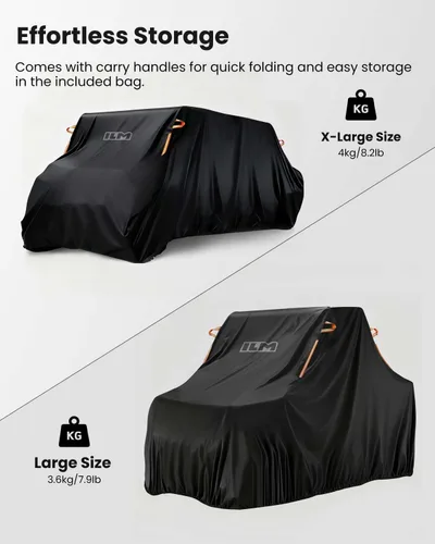 Vista 6 de ILM Cubierta UTV impermeable, resistente al viento, protección para todo tipo de clima, compatible con Can Am Polaris Kawasaki Textron 4-6 plazas