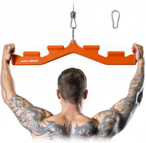 Vista 8 de LAT Pull Down Bar with 6 Ergonomic Handles, Neutral Grip LAT Pulldown Attachments for Whole Back Training, Wide Grip LAT Pulldown Bars for Home Gym