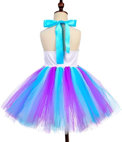Vista 5 de Soyoekbt Girls Mermaid Costume LED Light Up Princess Tutu Dress for Halloween Birthday with Headband 3-8 Years