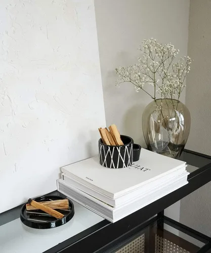 Vista 4 de Bursera Cuenco de cerámica de ónix, árbol plantado con cada pedido, cuenco decorativo con ranura lateral para fósforos, cuenco para quemaduras