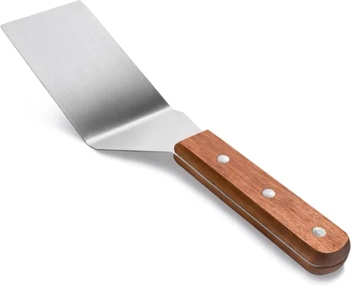 Vista 8 de New Star Foodservice 36275 Espátula/volteadera de parrilla con mango de madera, 31,8 cm