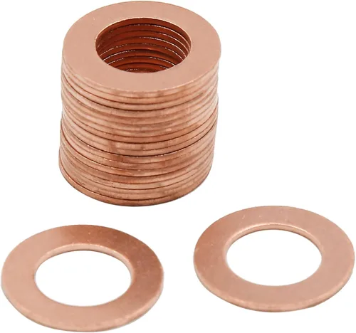 Vista 34 de X AUTOHAUX Anillo de sellado plano de cobre métrico M6 x 0.354 in x 0.039 in para tuerca de tornillo