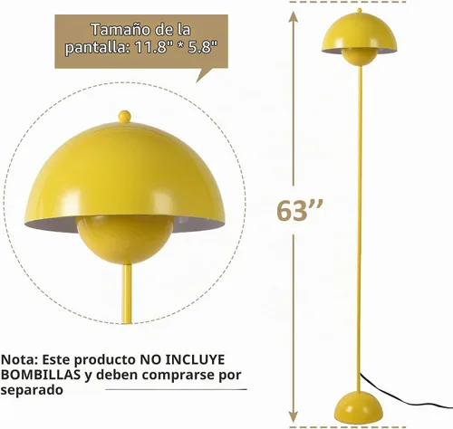 Vista 4 de Lámpara de pie moderna para dormitorio, lámparas de pie altas para sala de estar, lámpara de pie LED bohemia para oficina, lámparas de pie Amarillo