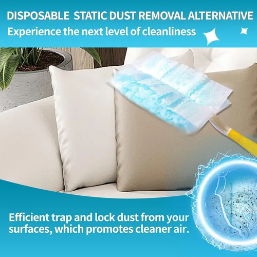 Vista 3 de Recambios de plumero de microfibra desechables, plumero multisuperficie compatible con mango Swiffer, 30 unidades, sin perfume