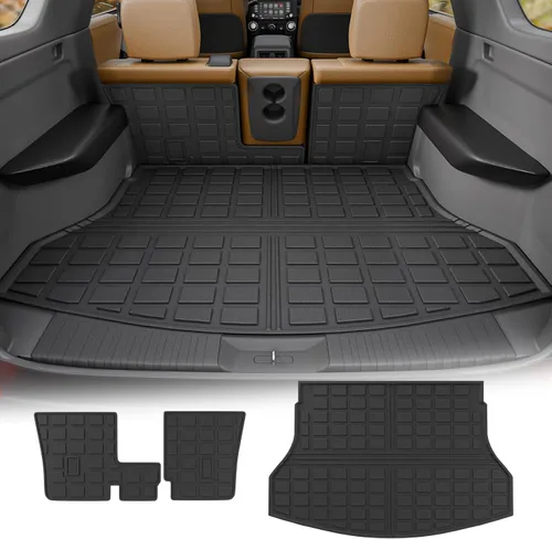 Vista 14 de Rongtaod Alfombrilla para maletero y respaldo para Jeep Grand Cherokee L