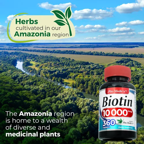 Vista 6 de FITO MEDIC'S Laboratorio biotina pestaña 360 Suplemento de biotina.
