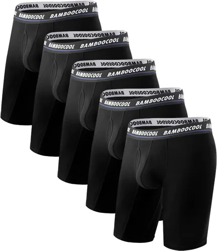 Vista 7 de BAMBOO COOL Ropa interior tipo bóxer largo para hombres de rendimiento con pierna larga para deportes MultiPack