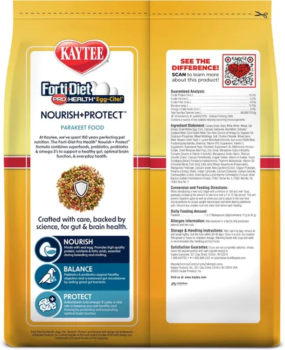 Vista 12 de Kaytee Forti-Diet Pro Health Egg-Cite Nourish+Protect para periquitos, apoya la reproducción y la muda, nutrición respaldada por la ciencia, salud