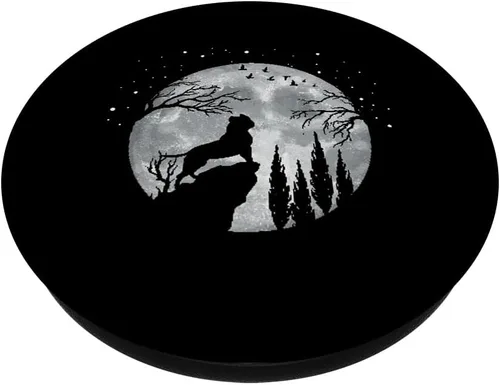 Vista 2 de American Bully Full Moon At Night - Perros American Bully PopSockets intercambiables PopGrip