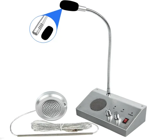 Vista 7 de Sistema de altavoces de intercomunicación de ventana, micrófono de intercomunicación de doble vía, altavoz de ventana para hablar a través