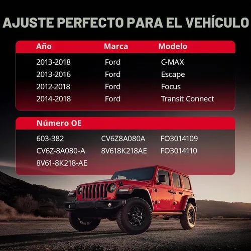 Vista 2 de EVIL ENERGY Tanque de depósito de refrigerante con tapa, compatible con Focus 2012-2018 2013-2016 Escape 2013-2018 C-Max, repuesto para 603-382
