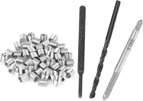 Vista 5 de Kit de instalación de reparación de roscas de 50 piezas de acero inoxidable tipo helicoidal (M3 x 2D)