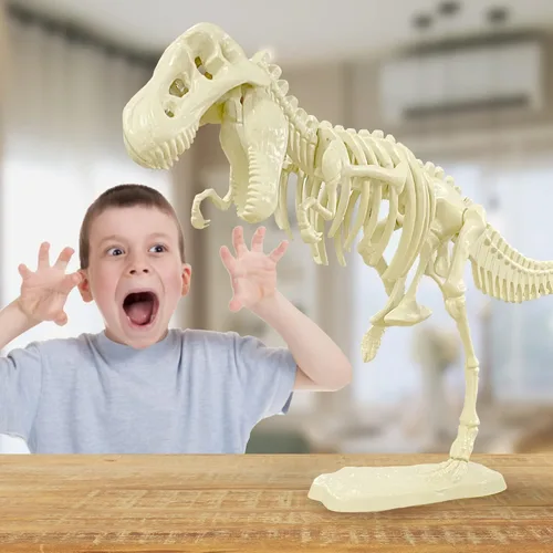 Vista 6 de Thames & Kosmos Kit de esqueleto de dinosaurio gigante Actividad STEM Construye un modelo de esqueleto T. Rex de 26 pulgadas de largo Explora