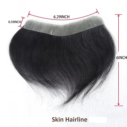 Vista 2 de Voloria Tupé para Línea Capilar Frontal Masculino 100% Cabello Humano Base de PU Tipo Piel Postizos Capilares para Hombre Complemento Capilar