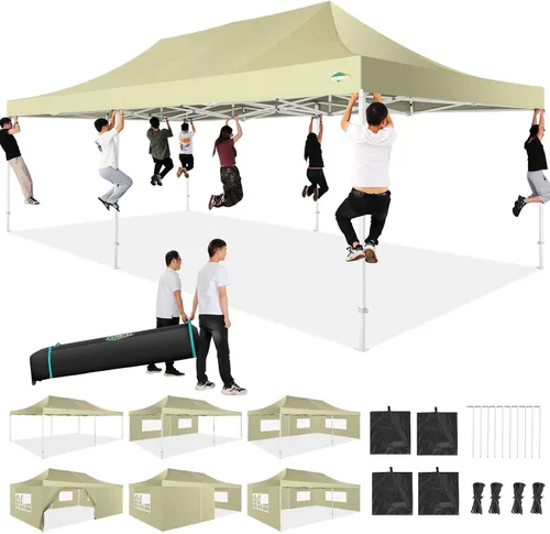 Vista 17 de COBIZI Tienda de campaña desplegable de 6.6 x 6.6 pies, toldo resistente, fácil de instalar, impermeable, para exteriores, fiestas, playa, jardín