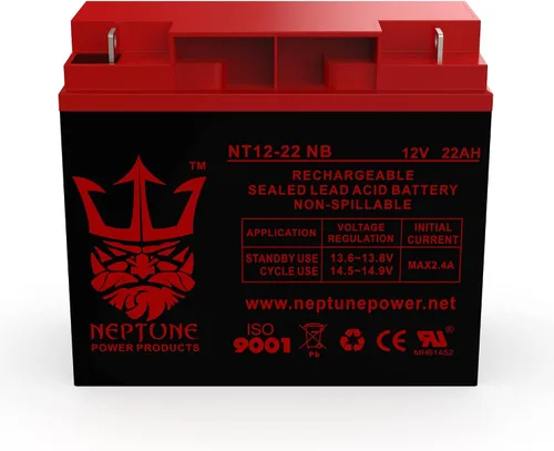 Vista 2 de Neptune - Batería de plomo sellada recargable SLA de 12 V, 22 Ah NT-12220, paquete de 2