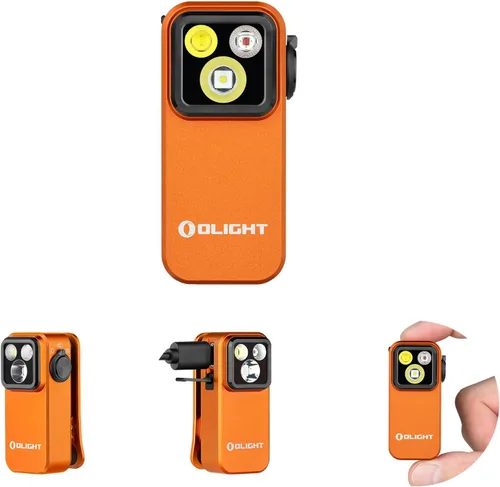 Vista 10 de OLIGHT Oclip Pro - Linterna recargable EDC con clip, Phantom Squadron Red Light, 500 Lumens Floodlight, Spotlight, Pocket-Sized, USB-C Charging