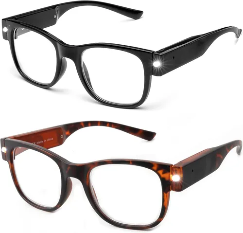 Vista 9 de SKYWAY Gafas de Lectura con Luz Recargables, Lectores LED Brillantes con Luces, Lentes de Visión Clara, Unisex