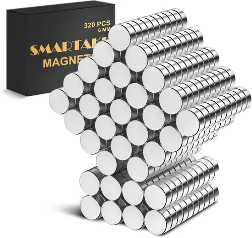 Vista 10 de SMARTAKE 100 imanes para refrigerador, imanes redondos pequeños de 0.39 x 0.08 pulgadas, imanes de neodimio multiusos de alta calidad para nevera
