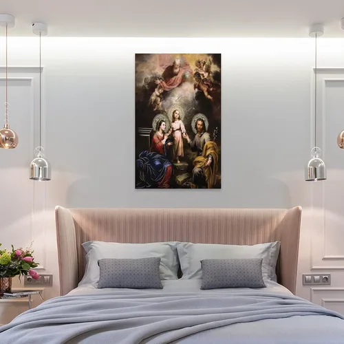 Vista 8 de Pintura al óleo de la Sagrada Familia Religiosa Arte de Pared Impreso Pinturas para Decoración de Pared Lienzo Impreso Arte de Pared para Decoración