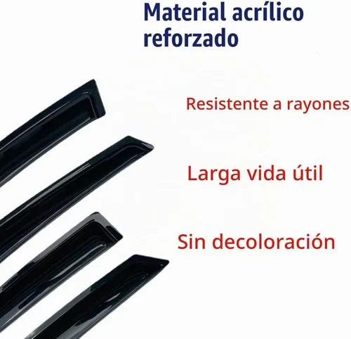 Vista 5 de 4 deflectores de viento de ventana lateral para Ford Taurus 94194 2010-2018