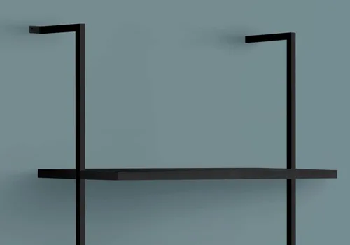 Vista 4 de Monarch Specialties I 3683 Librería, estantería, Etagere, escalera, 5 niveles, 72 pulgadas de alto, oficina, dormitorio, metal, laminado, negro