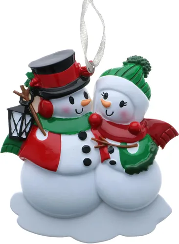 Vista 2 de Adorno de Navidad familiar 2025 – Adorno personalizado para familias – Adorno familiar de muñeco de nieve personalizado – Decoración de árbol