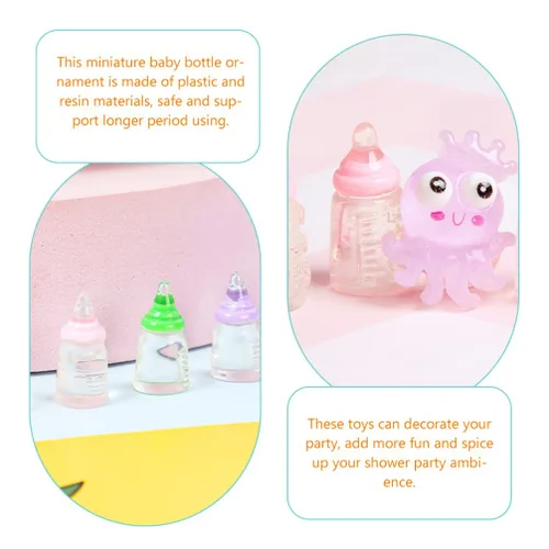 Vista 5 de 30 Uds. Miniatura Baby Shower Favores Mini Biberón Plástico Baby Bottle Candy Bottle Boy Girl Recién Nacido Bebé Bautismo Decoración Fiesta