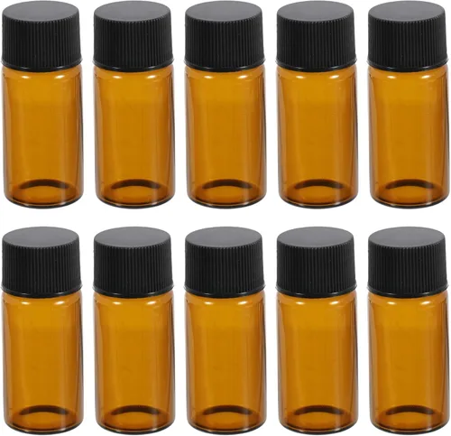Vista 7 de PATIKIL Botella de almacenamiento multimedia de 0.5 fl oz, paquete de 50 botellas de vidrio con tapa de rosca de plástico para laboratorio en casa