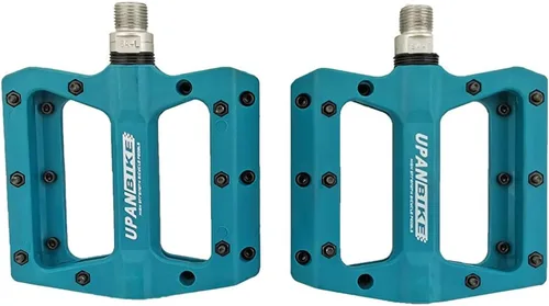 Vista 10 de UPANBIKE Pedales de bicicleta 3 pedales de rodamiento sellados 9/16 "husillo de fibra de nailon (poliamida) plataforma plana para MTB Mountain Bike
