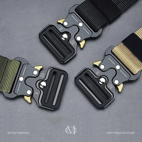 Vista 4 de CRAFTMEMORE Cinturón táctico de nailon con hebilla de liberación rápida - Cinturón utilitario de estilo militar SPB3