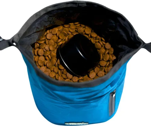 Vista 4 de Callieco Bolsa de Viaje para Comida de Perro con Cucharón de 1 Taza y Bolsillo Lateral con Cremallera Recipiente Impermeable para Almacenamiento