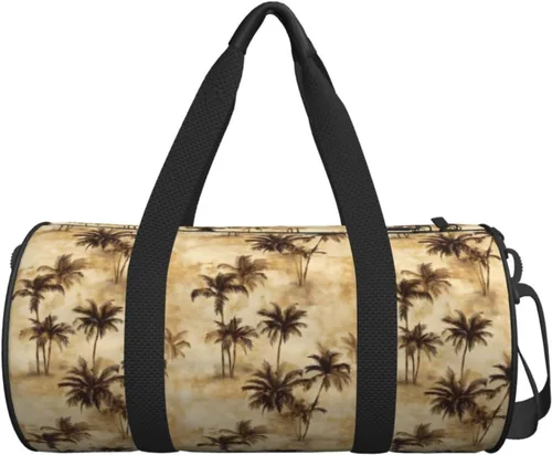 Vista 6 de Large Duffle Bag for Travel - Retro Hawaiian Style Print Gym Bag for Women Men, Travel Foldable Bags for Women Men with Zippered Multiple Pockets