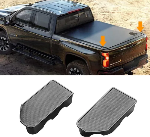 Vista 10 de TTCR-II Cubiertas para orificios de estaca para riel de cama GMC Sierra y Chevy Silverado 2014-2018, cubiertas de bonneau para camiones para Sierra